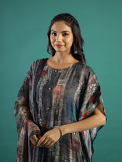 Printed Silk Blend Kaftan Kurta with Trouser & Dupatta Set Kurti Dupatta set Pant Rangdeep-Fashions 