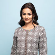 Rang Deep Women Set of Grey Cotton Kurta with Palazzo Kurti Rangdeep-Fashions 