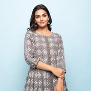 Rang Deep Women Set of Grey Cotton Kurta with Palazzo Kurti Rangdeep-Fashions 