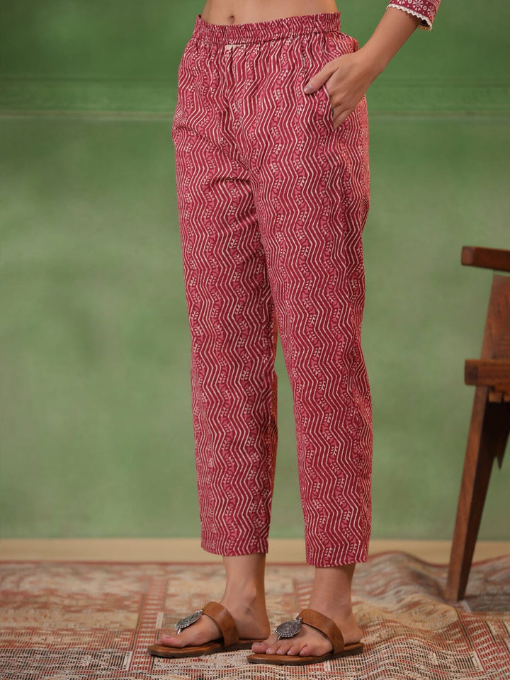 Red Floral Printed Kurta Set with Dupatta Kurta set Rangdeep-Fashions 