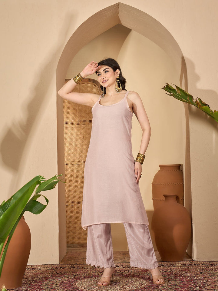 Sea Green Printed Round Neck Viscose Rayon Kurta Set for Women Kurta set Rangdeep-Fashions 