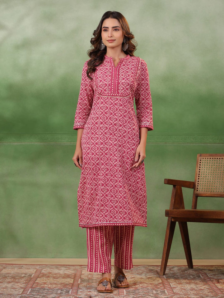 Women Floral Printed Regular Sequinned Pure Cotton Kurta with Trousers & With Dupatta muslin kurta Rangdeep-Fashions 