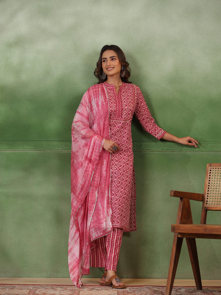 Women Floral Printed Regular Sequinned Pure Cotton Kurta with Trousers & With Dupatta muslin kurta Rangdeep-Fashions 