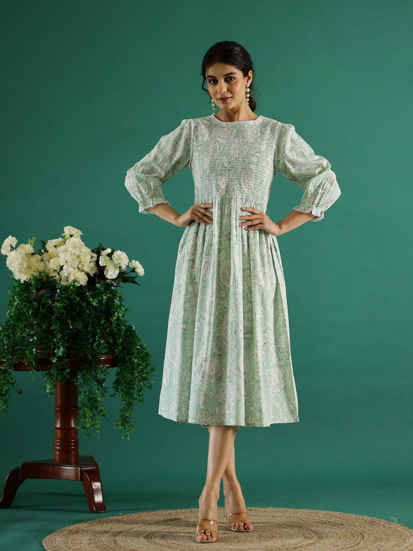 Women Green anarkali kurta Cotton Flex Kurti Rangdeep-Fashions 