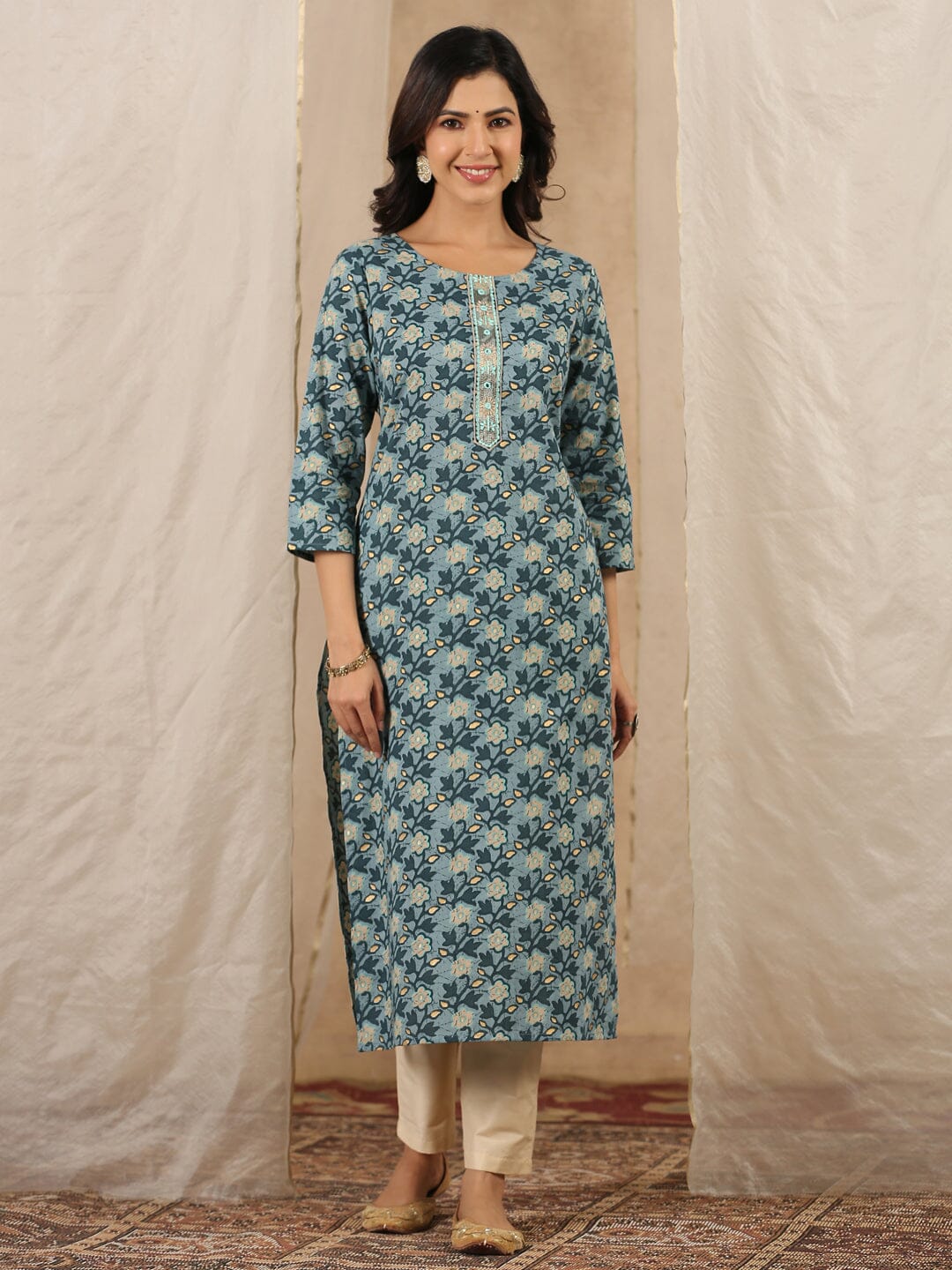 Women Pure Cotton Kurta Kurti Rangdeep-Fashions 