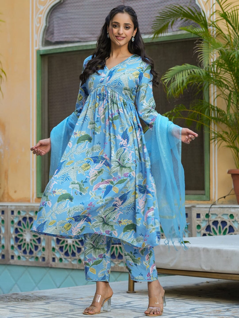 Women Russian silk 3pcs kurta set Kurti Dupatta set Pant Rangdeep-Fashions 
