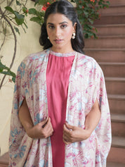 Women' s Floral Printed Silk Blend Straight Kurta with Trousers Kurti Dupatta set Pant Rangdeep-Fashions 