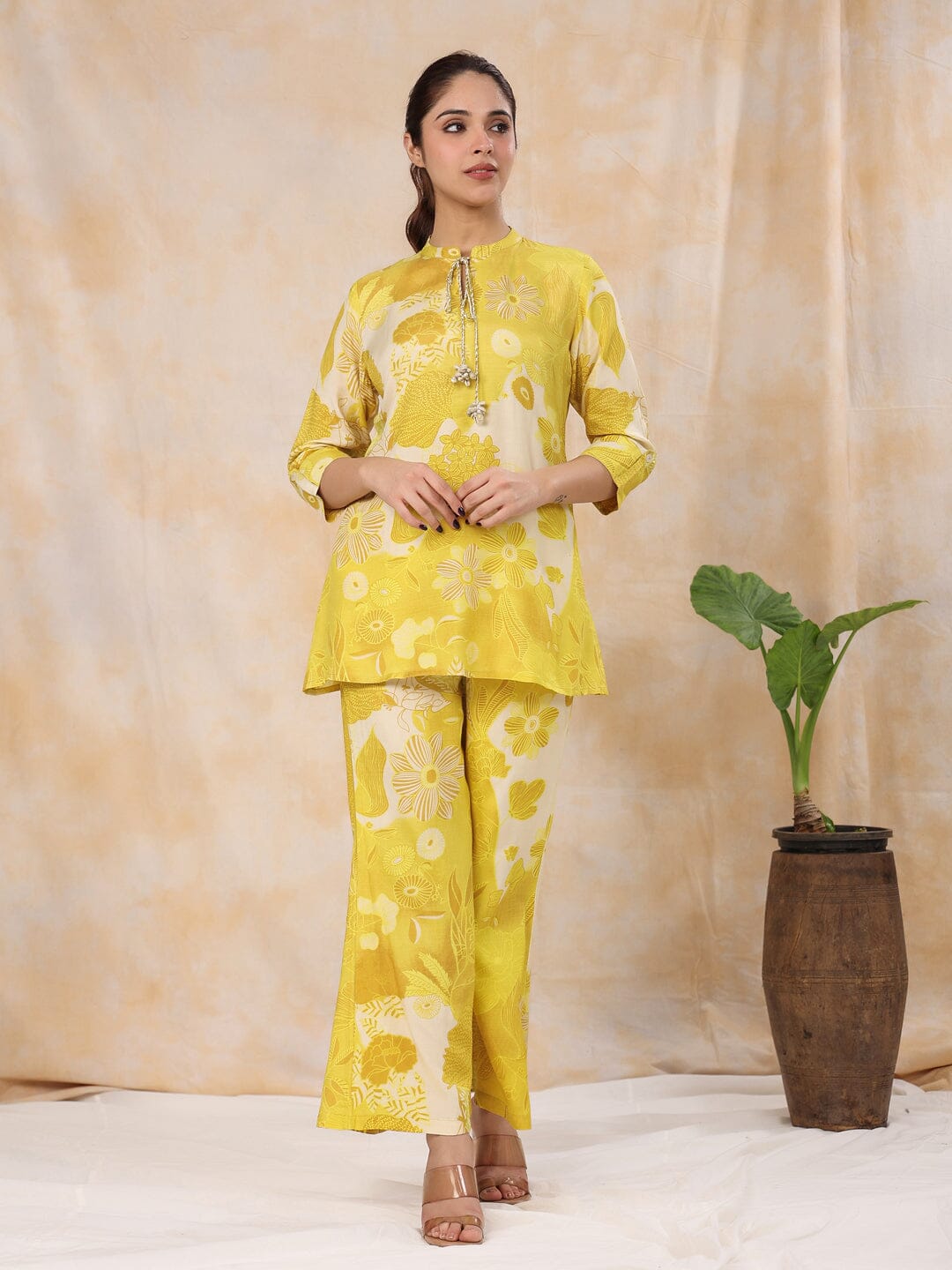 Women' s Floral Printed Silk Blend Straight Kurta with Trousers Kurti Dupatta set Pant Rangdeep-Fashions 