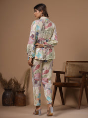 Women' s Floral Printed Silk Blend Straight Kurta with Trousers Kurti Dupatta set Pant Rangdeep-Fashions 