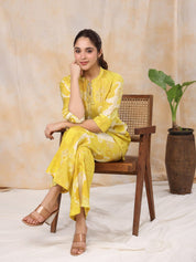 Women' s Floral Printed Silk Blend Straight Kurta with Trousers Kurti Dupatta set Pant Rangdeep-Fashions 