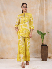 Women' s Floral Printed Silk Blend Straight Kurta with Trousers Kurti Dupatta set Pant Rangdeep-Fashions 