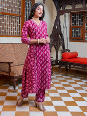 Women set of Pure Cotton 3 pcs Maroon Colour Straight Printed Kurta Sets muslin kurta Rangdeep-Fashions 