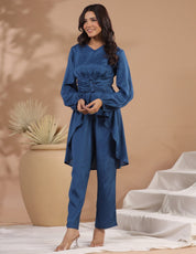 Women V-Neck Top & Flared Trouser Co-Ords Co-ord Sets SANSKRUTI HOMES 