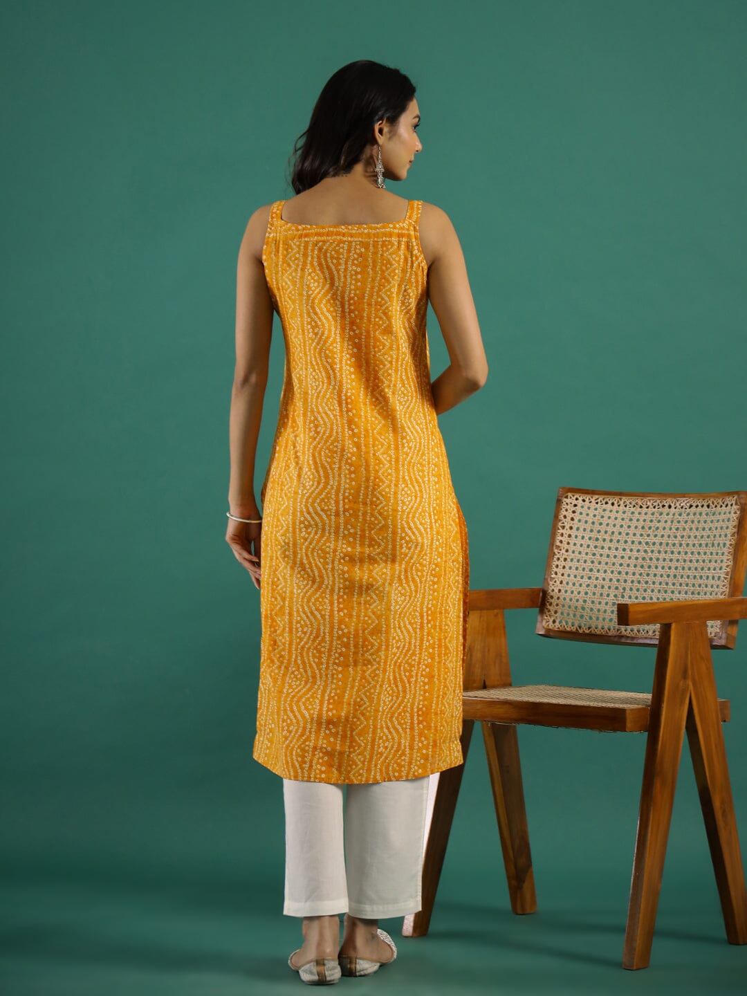 Yellow Cut Sleeves Kurti Set muslin kurta Rangdeep-Fashions 