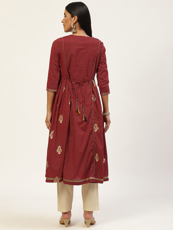 Ethnic Motifs Embroidered Empire Sequinned Kurta with Trousers Rangdeep 