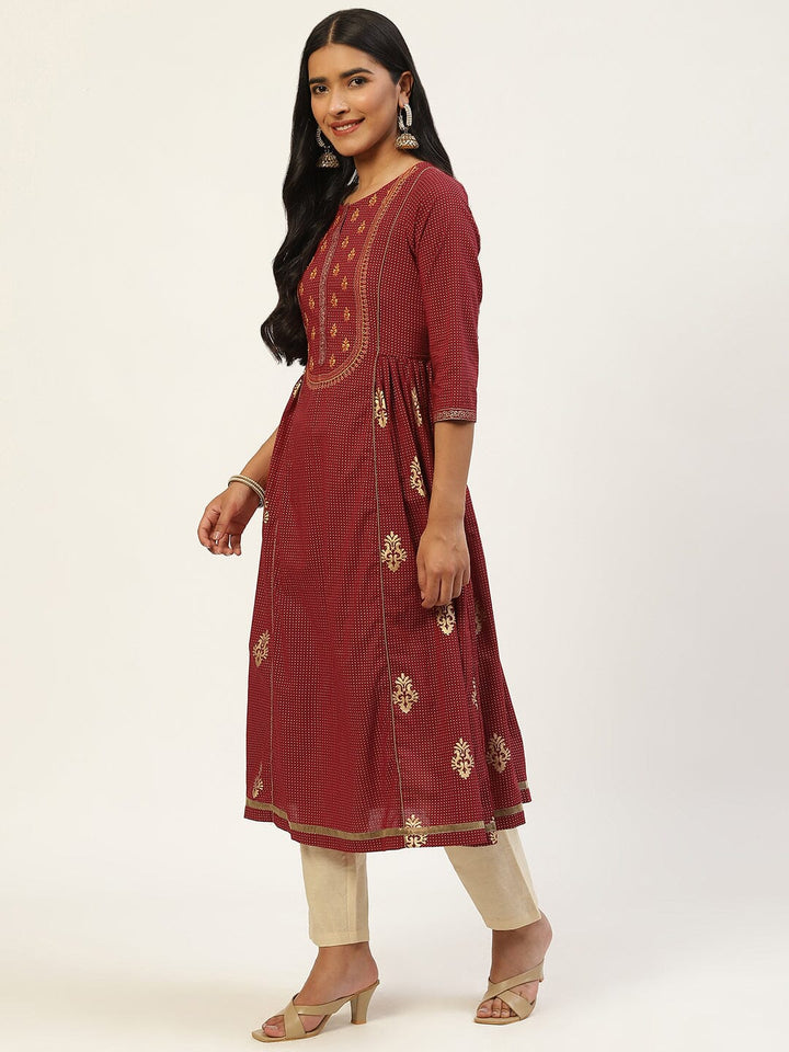 Ethnic Motifs Embroidered Empire Sequinned Kurta with Trousers Rangdeep 