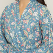 Malibu Floral Cotton printed Couple Bathrobe Couple Bathrobe SANSKRUTI HOMES 