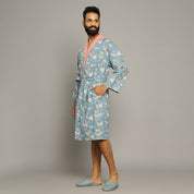 Malibu Floral Cotton printed Couple Bathrobe Couple Bathrobe SANSKRUTI HOMES 