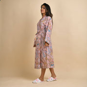 PAISLEY Hand printed Pure Cotton Bathrobe Bathrobe SANSKRUTI HOMES 