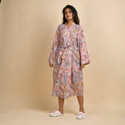 PAISLEY Hand printed Pure Cotton Bathrobe Bathrobe SANSKRUTI HOMES 