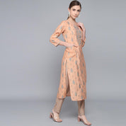 PEACH MUSLIN WOMEN'S KURTA PAJAMA DUPATTA SET muslin kurta Rangdeep-Fashions 