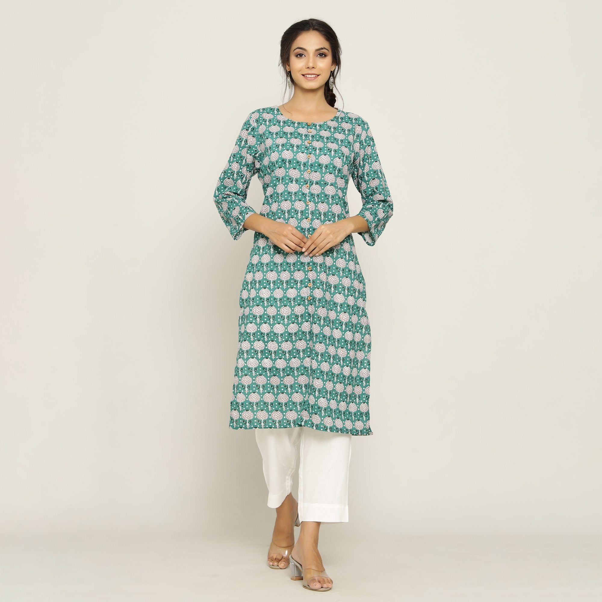 Rang Deep Green Kurta Kurti Rangdeep-Fashions 