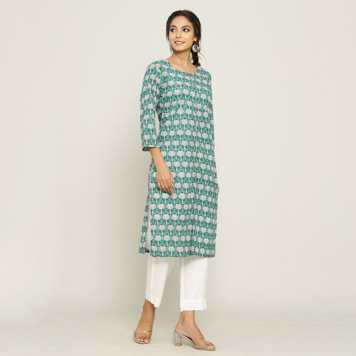 Rang Deep Green Kurta Kurti Rangdeep-Fashions 