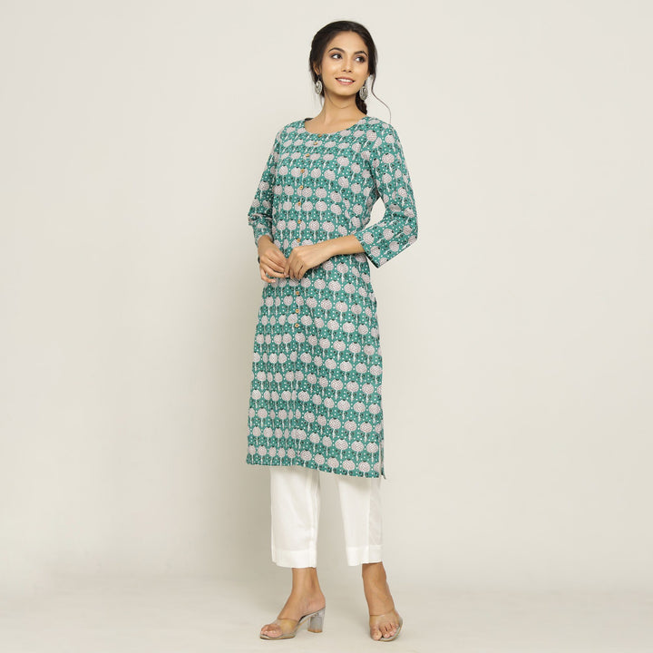 Rang Deep Green Kurta Kurti Rangdeep-Fashions 