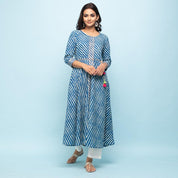 Rang Deep Indigo Lehriya Long Kurti Kurti Rangdeep-Fashions 