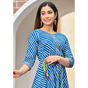 Rang Deep Indigo Lehriya Long Kurti Kurti Rangdeep-Fashions 