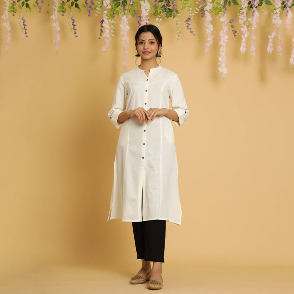 Rang Deep Ivory Cotton FLex Kurta Cotton Flex Kurti Rangdeep-Fashions 