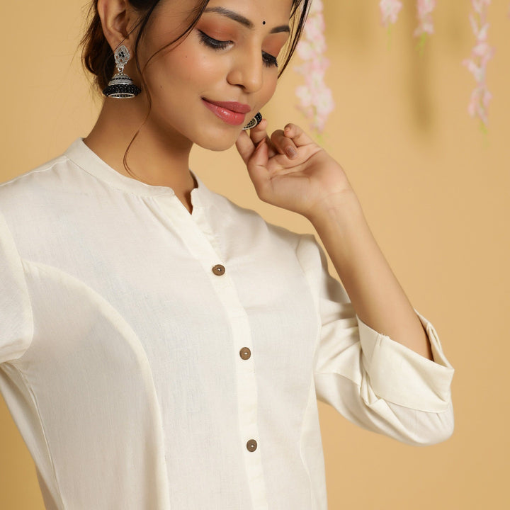 Rang Deep Ivory Cotton FLex Kurta Cotton Flex Kurti Rangdeep-Fashions 