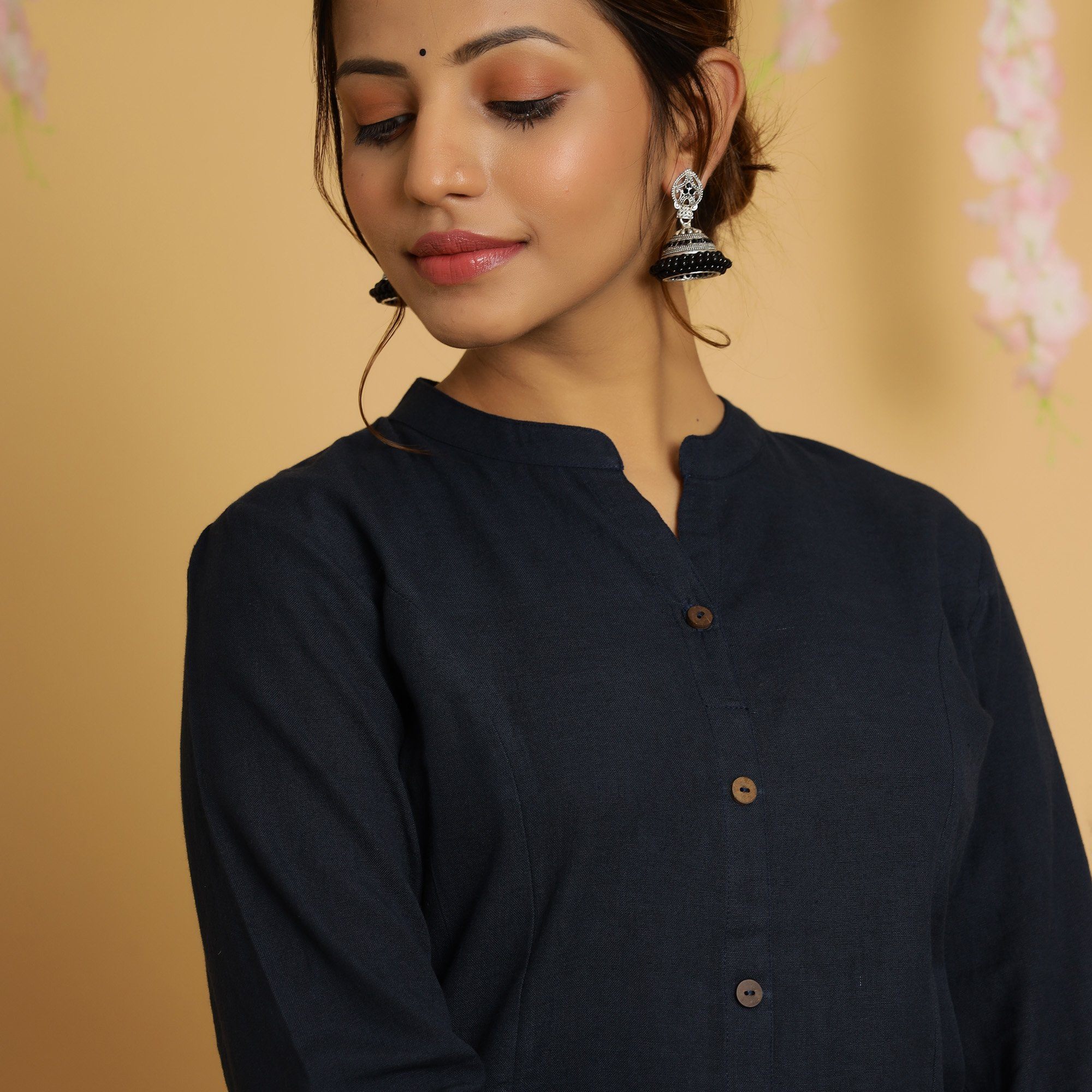 Rang Deep Navy Blue Cotton Flex Kurta Cotton Flex Kurti Rangdeep-Fashions 