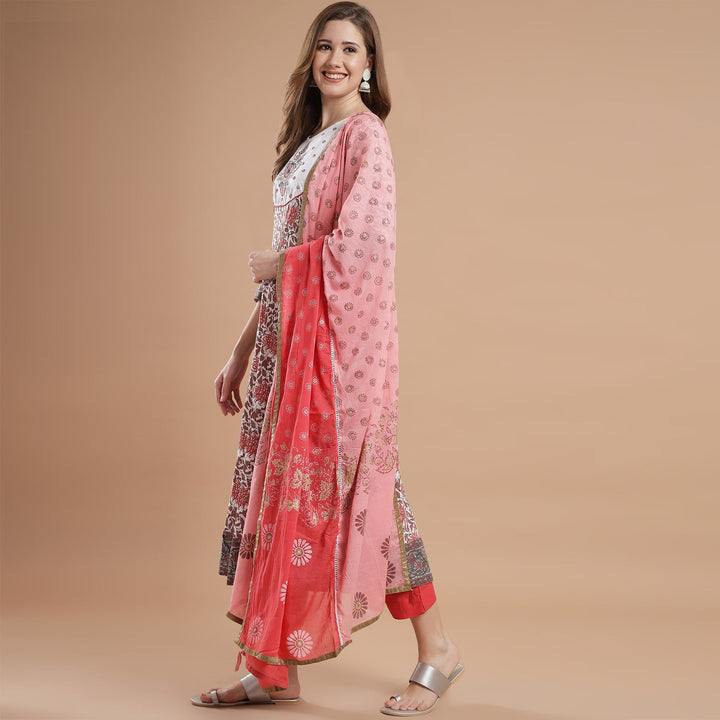 Rang Deep Printed Anarkali Set of Kurti With Palazzo & Dupatta Kurti Dupatta set Pant Rangdeep-Fashions 