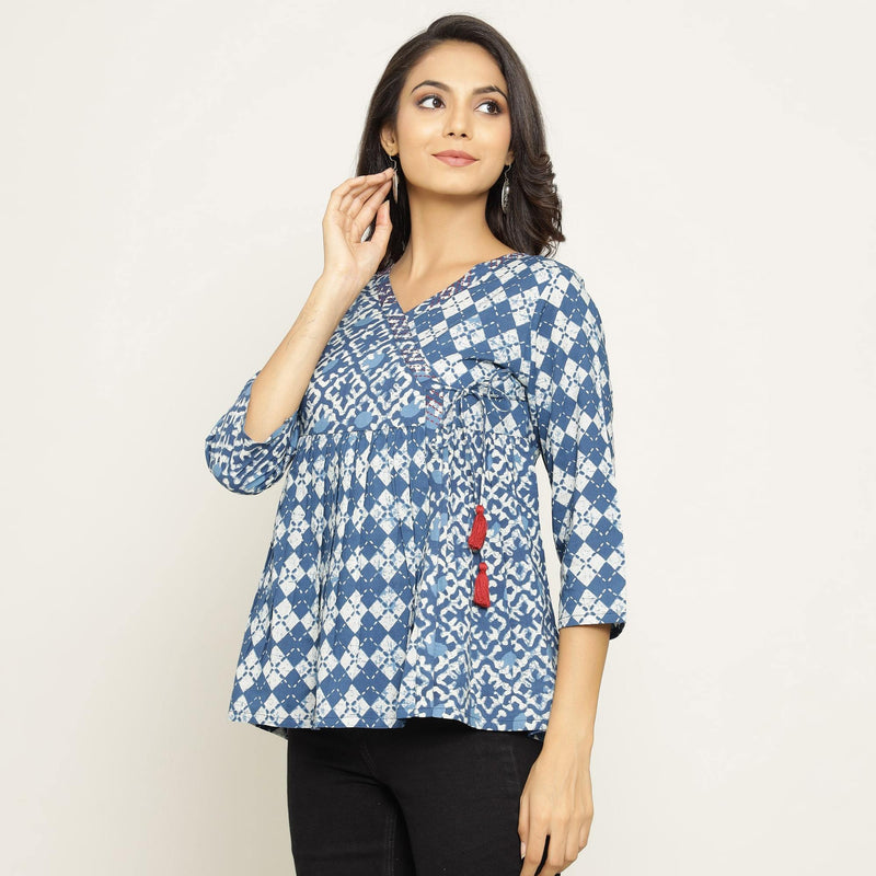 Rang Deep Women Blue Cotton top Top Rangdeep-Fashions 