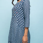 Rang Deep Women Indigo Cotton Kurta Kurti Rangdeep-Fashions 