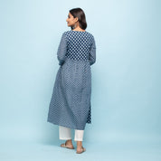 Rang Deep Women Indigo Cotton Kurta Kurti Rangdeep-Fashions 