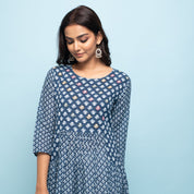 Rang Deep Women Indigo Cotton Kurta Kurti Rangdeep-Fashions 