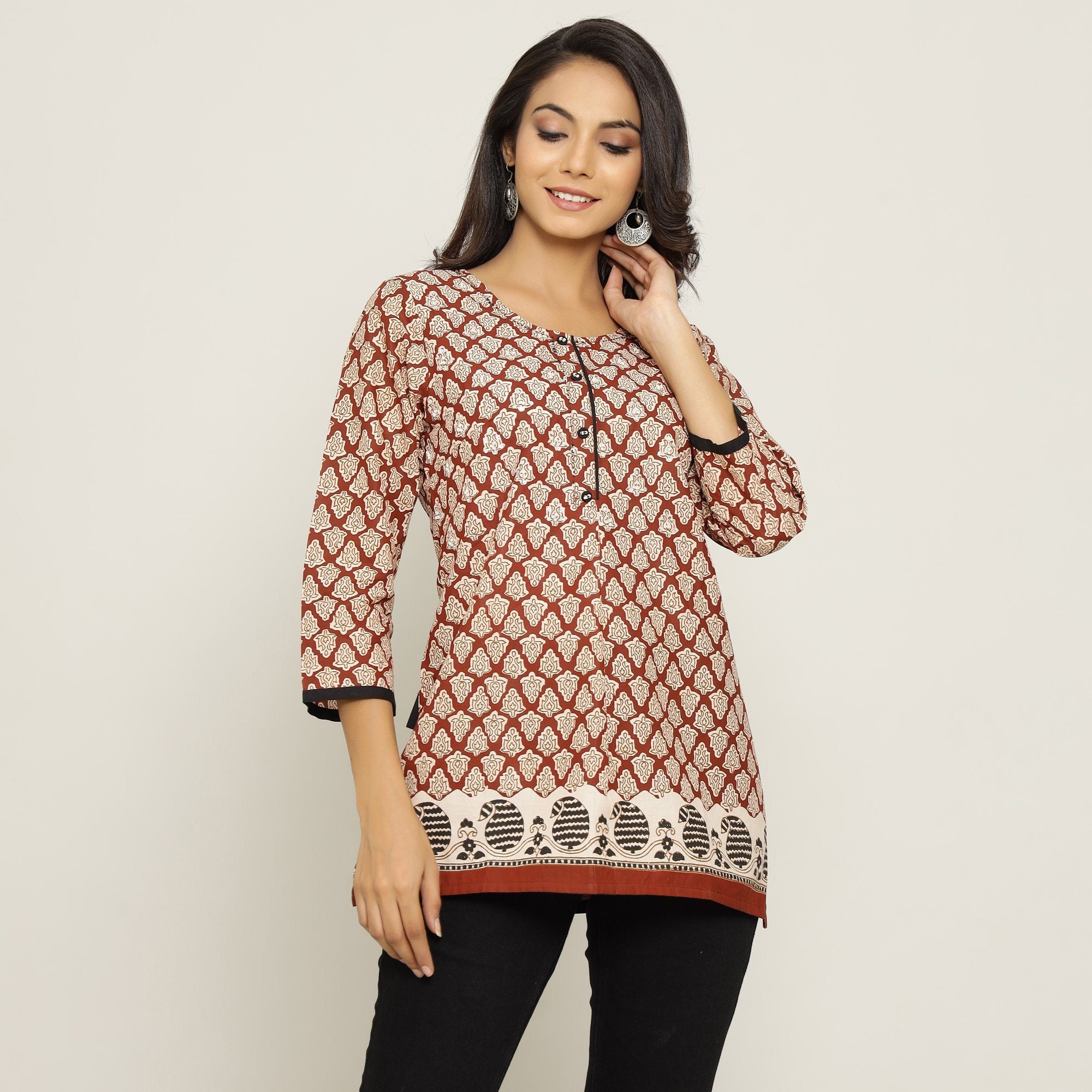 Rang Deep Women Maroon Cotton top Top Rangdeep-Fashions 