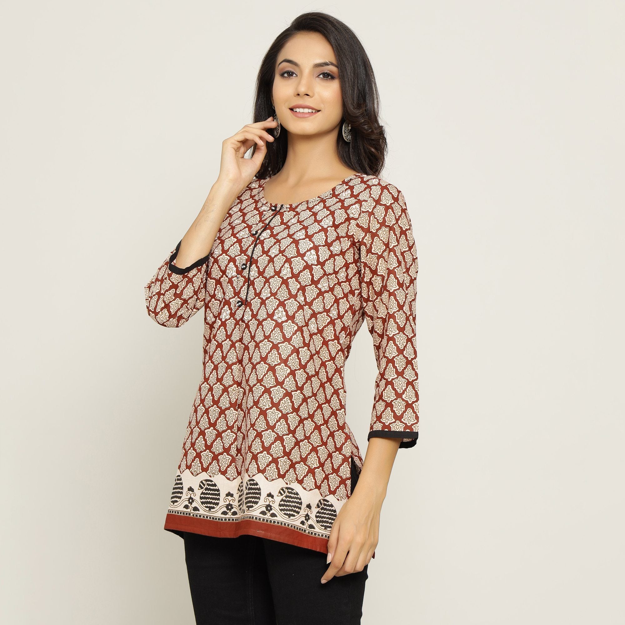 Rang Deep Women Maroon Cotton top Top Rangdeep-Fashions 