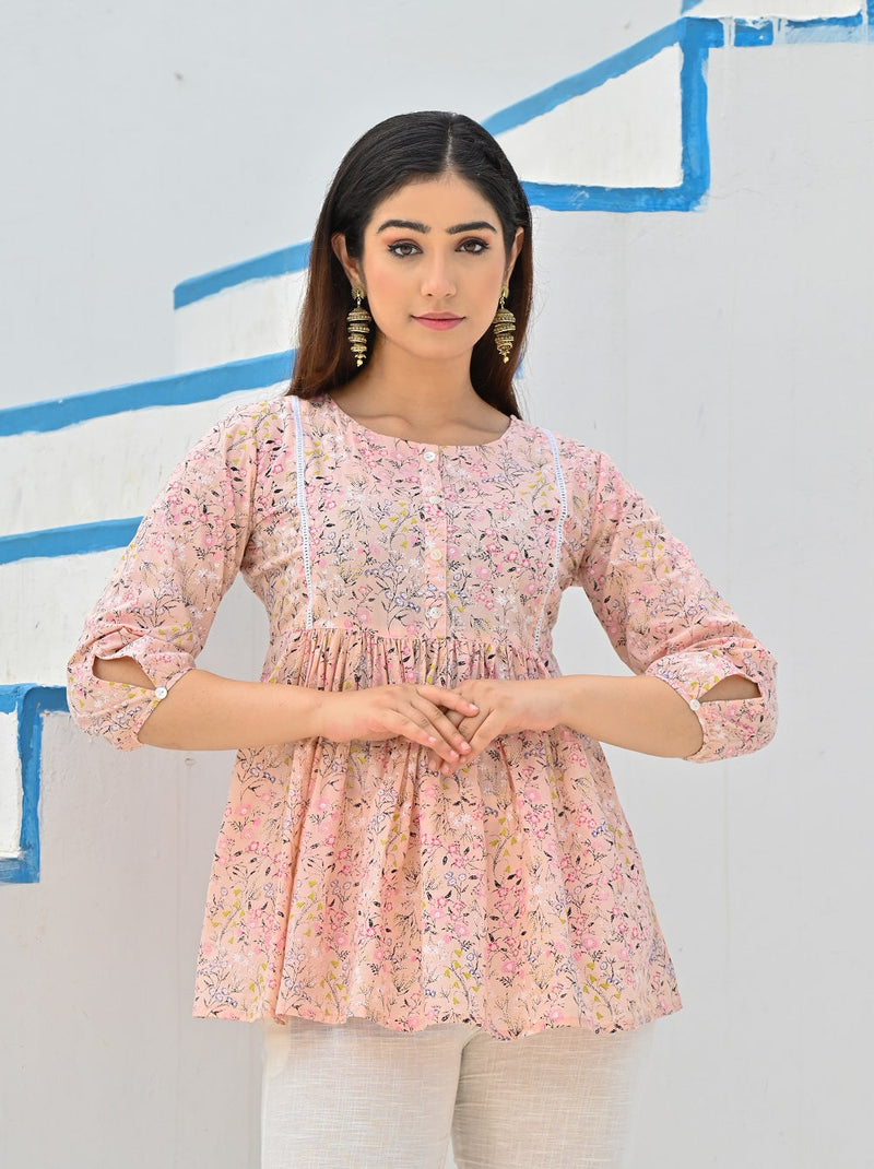 Rang Deep Women Pink Cotton top – Rangdeep