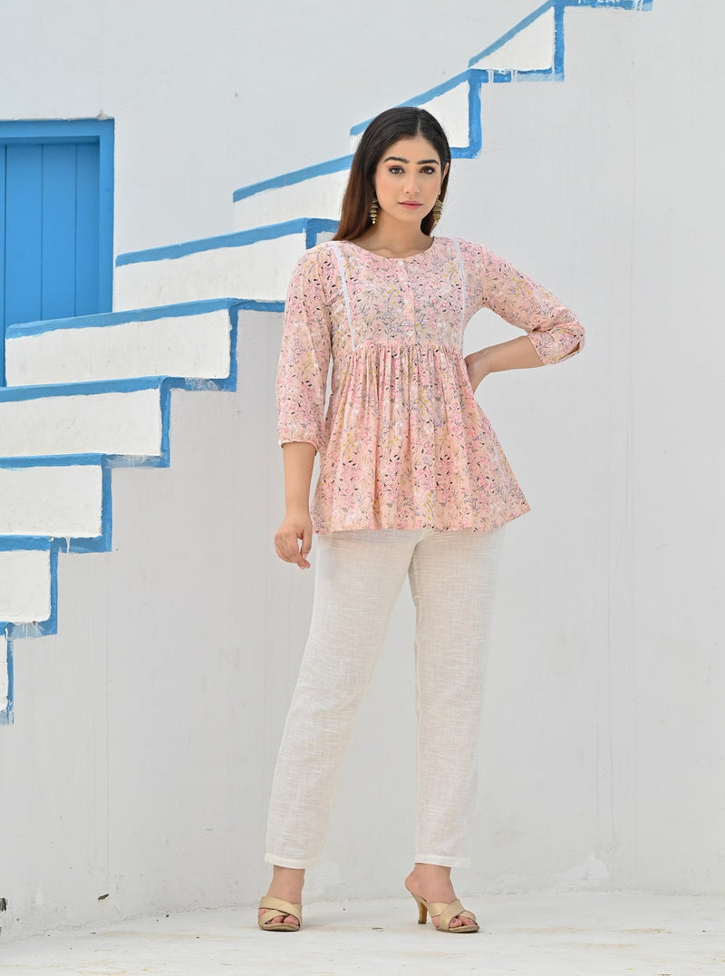 Rang Deep Women Pink Cotton top Top Rangdeep-Fashions 