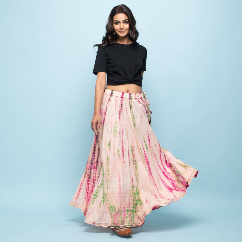 Buy KARAJ JAIPUR Cream Chanderi Anarkali Skirt Set Online  Aza Fashions