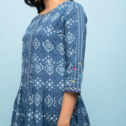 Rang Deep Women Set of Indigo Cotton Kurta with Palazzo Kurti Rangdeep-Fashions 