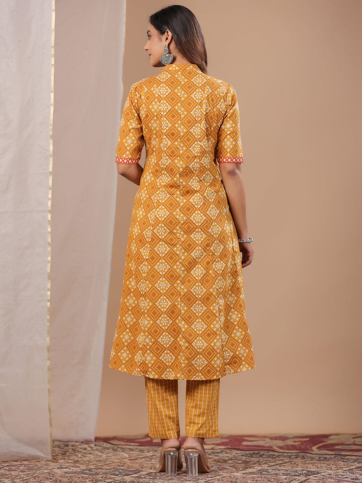 Rang Deep Women Set of Mustard Cotton Kurta with Palazzo Kurti Rangdeep-Fashions 