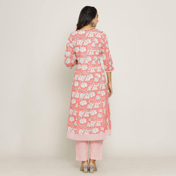 Rang Deep Women Set of Pink Cotton Kurti With Pant Kurti Rangdeep-Fashions 