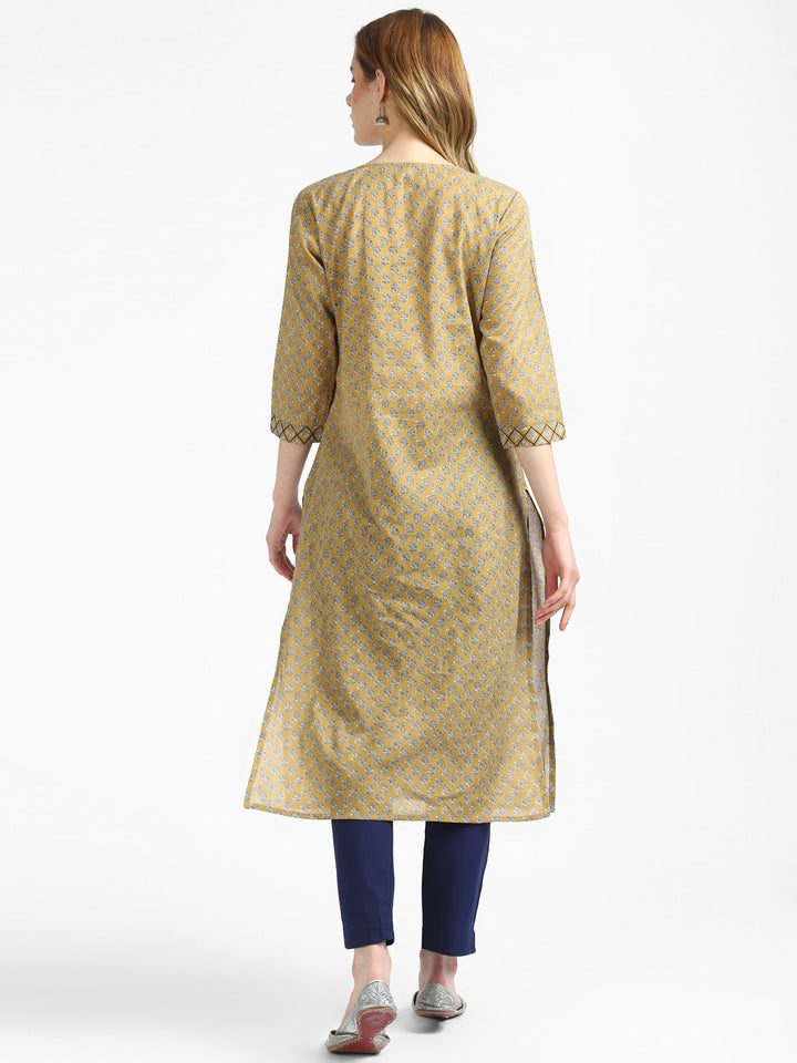 RangDeep Beige Cotton Kurta Kurti Rangdeep-Fashions 