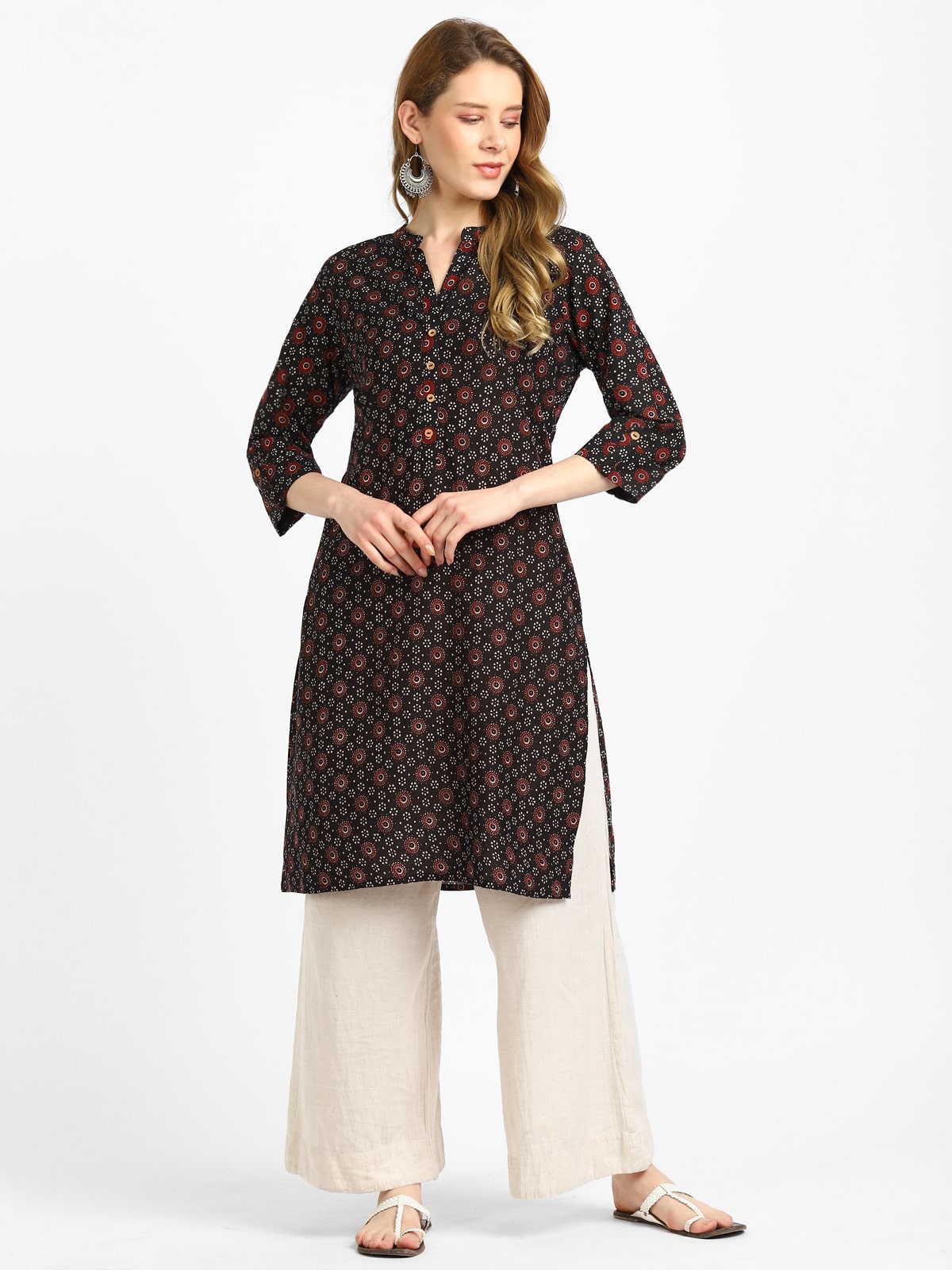 RangDeep Black Cotton Kurta Kurti Rangdeep-Fashions Small 