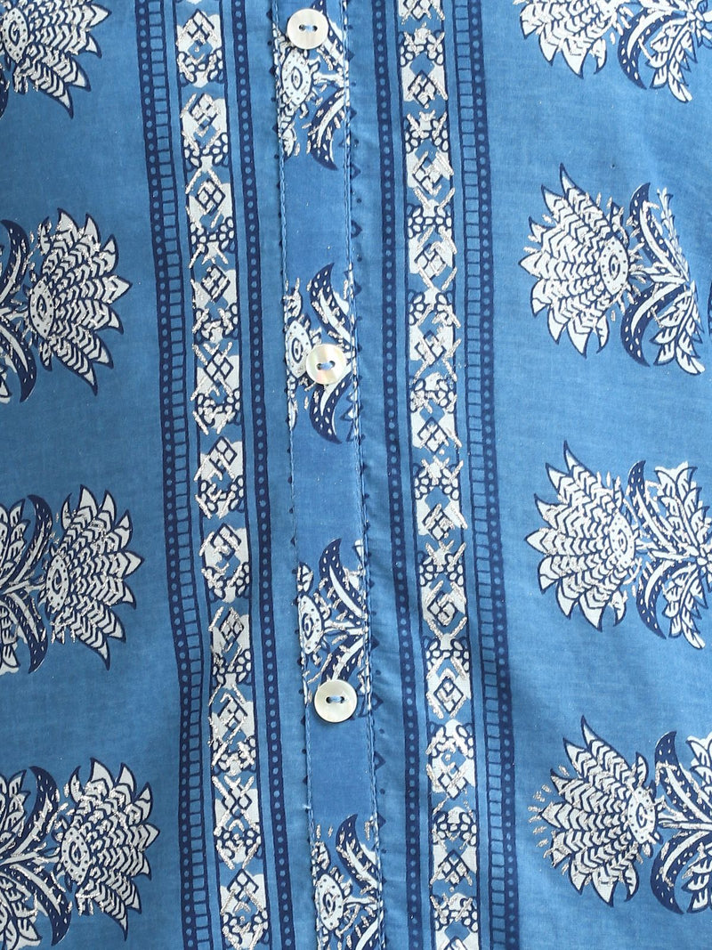 RangDeep Blue Printed Kurta Kurti Rangdeep-Fashions 