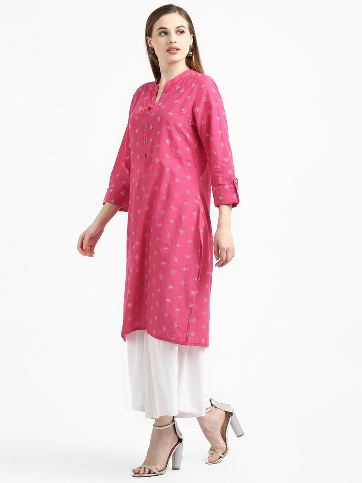 RangDeep Blush Pink Cotton Kurta Kurti Rangdeep-Fashions 